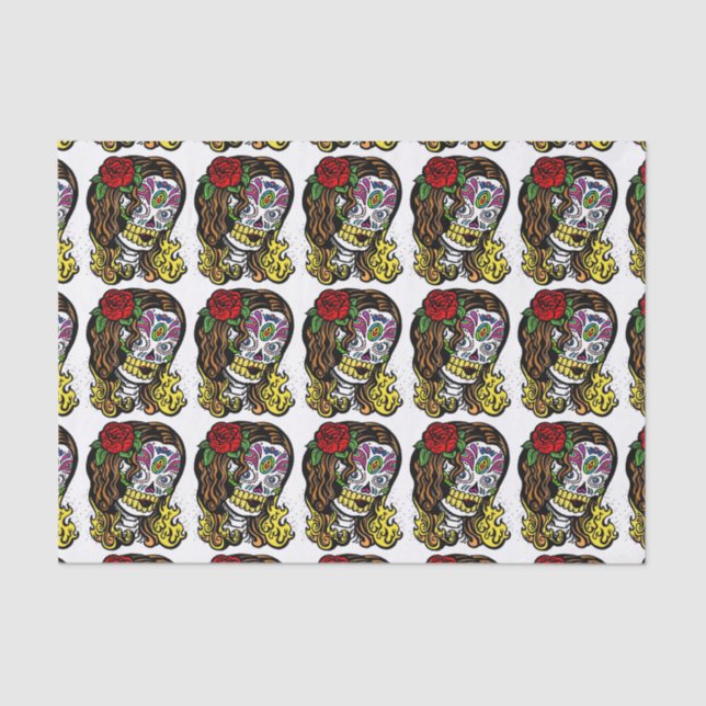 Papel De Seda Sugar Skull Girl (Frente )