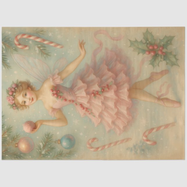 Papel De Seda Sugarplum Fairy Christmas Ballet Decoupage Paper (Frente )