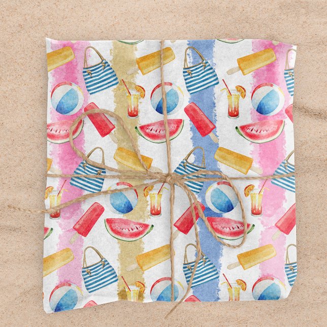 Papel De Seda Summer Beach Stripes (Criador carregado)