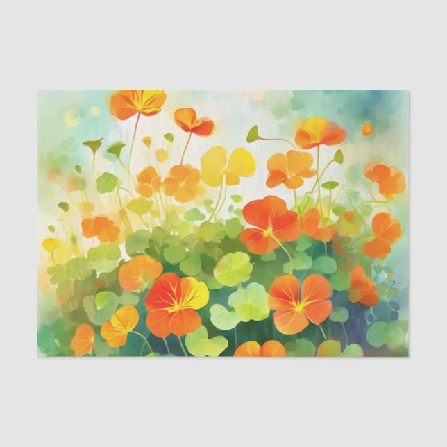 Papel De Seda Summer Nasturtium Floral (Frente )