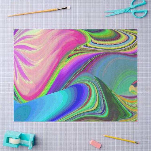 Papel De Seda Summersense, Abstrato 3D Rainbowart (Arte )