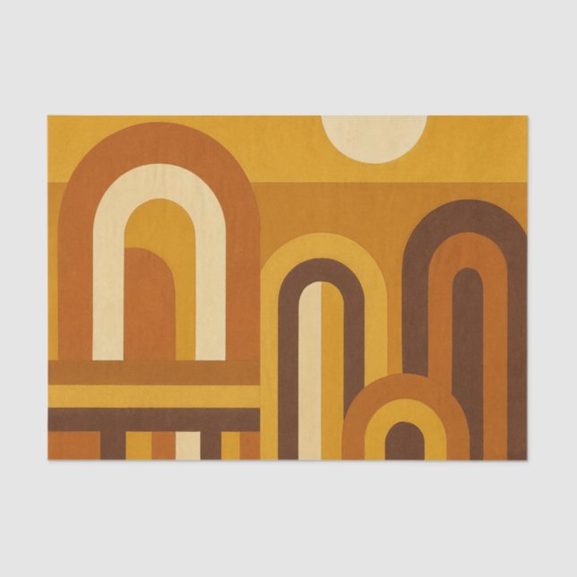 Papel De Seda Sun & Arches Mid Century Modern Geometric Design (Frente )