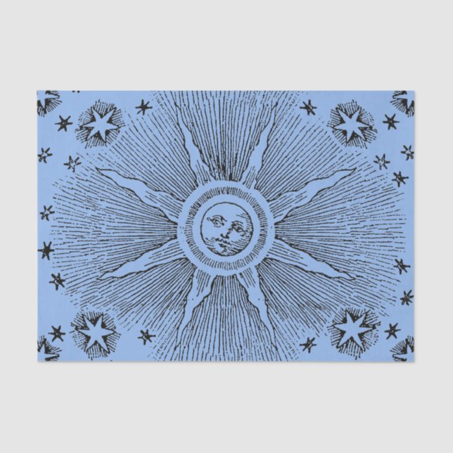 Papel De Seda Sun Stars Antiguamente Night Sky Medieval Zodieval (Frente )