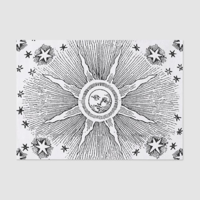 Papel De Seda Sun Stars Antiguamente Night Sky Medieval Zodieval (Frente )