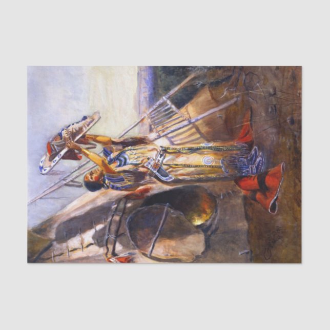 Papel De Seda "Sun Worship in Montana", por Charles Russell (Frente )