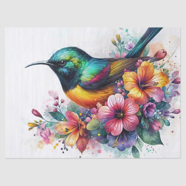 Papel De Seda Sunbird Watercolor Art (Frente )