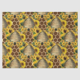 Papel De Seda Sunflower and Bee Series Design 1