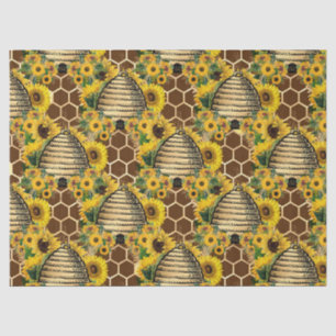 Papel De Seda Sunflower and Bee Series Design 1