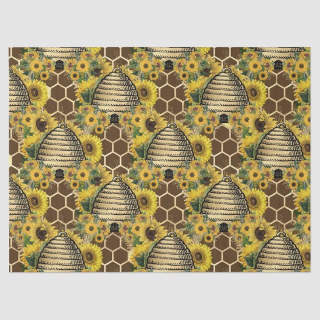 Papel De Seda Sunflower and Bee Series Design 1 (Frente )