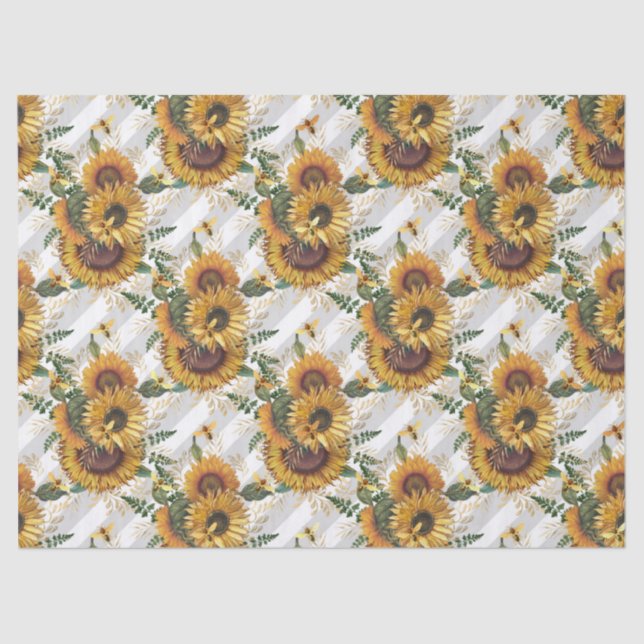 Papel De Seda Sunflower and Bee Series Design 12 (Frente )