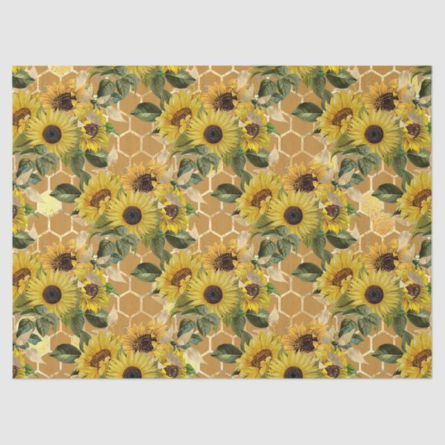 Papel De Seda Sunflower and Bee Series Design dois (Frente )