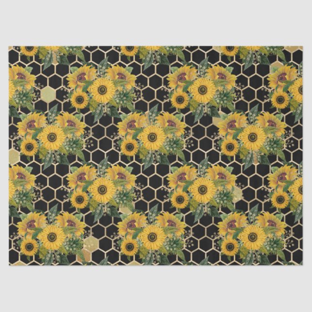 Papel De Seda Sunflower and Bee Series Design Eleven (Frente )