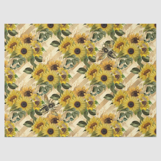 Papel De Seda Sunflower and Bee Series Design Nine (Frente )