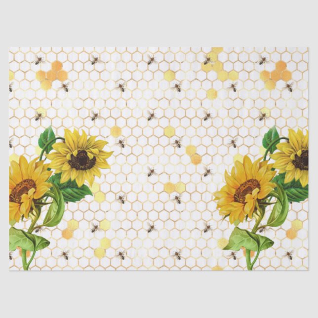 Papel De Seda Sunflower and Bee Series Design Oito (Frente )