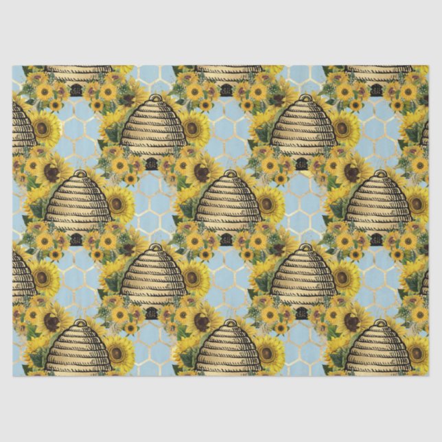 Papel De Seda Sunflower and Bee Series Design Quinze (Frente )
