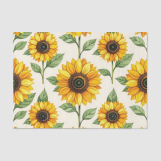 Papel De Seda Sunflower Floral Seamless Pattern Bright Yellow