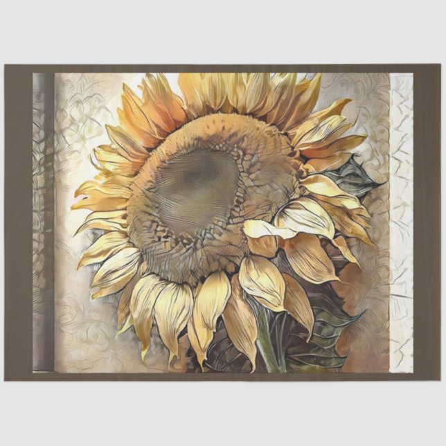 Papel De Seda Sunflower In Frame Moderna Art Collection (Frente )