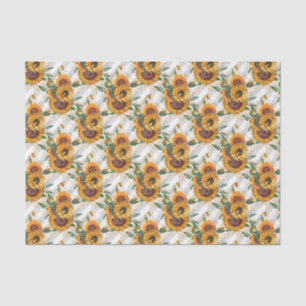 Papel De Seda Sunflower Lover Bee Honeycomb Padrão