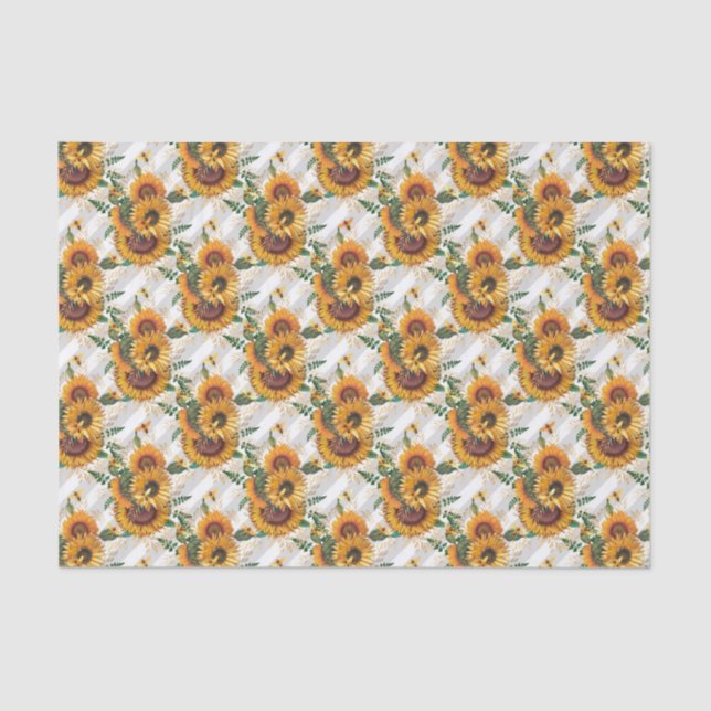 Papel De Seda Sunflower Lover Bee Honeycomb Padrão (Frente )