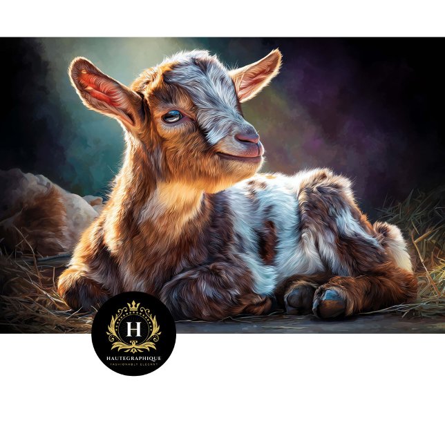 Papel De Seda Sunlit Baby Goat Farm Portrait (Criador carregado)
