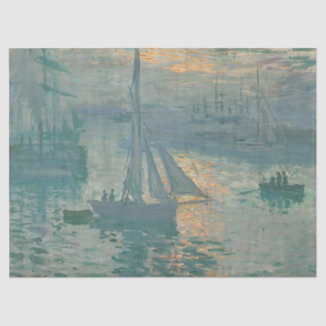 Papel De Seda Sunrise (Marine) por Claude Monet (Frente )