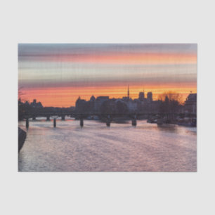 Papel De Seda Sunrise sobre Ile de la Cite e Notre Dame - Paris