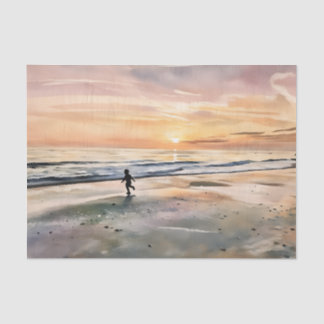 Papel De Seda Sunset on the Beach child playing tissue paper