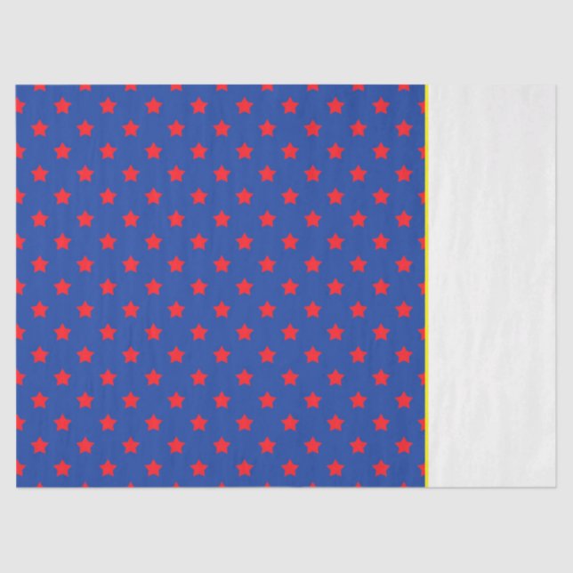 Papel De Seda Super Hero História em quadrinhos Red Blue Stars S (Frente )