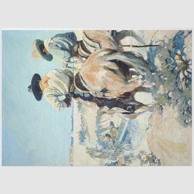 Papel De Seda Supply Wagon Western Art da NC Wyeth (Frente )