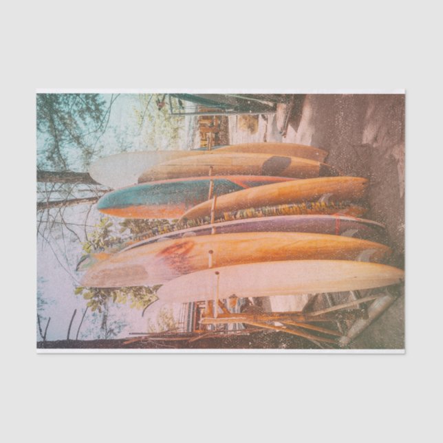 Papel De Seda Surf Shack Surf Conselho Beach Decoupage Paper (Frente )