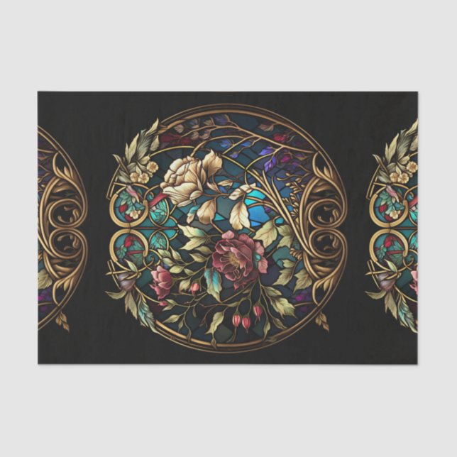 Papel De Seda Surpresa Floral de Vidro Estreito (Frente )