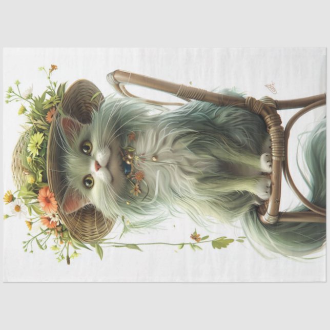 Papel De Seda Sussurros de Gato Flamboiante De Descamação (Frente )