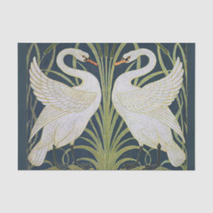Papel De Seda Swan Art Nouveau Dois Swans