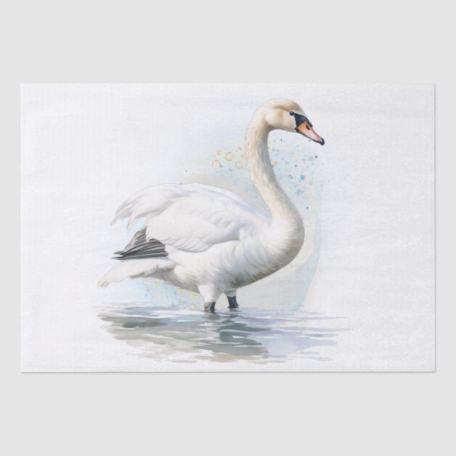 Papel De Seda Swan Watercolor (Frente )