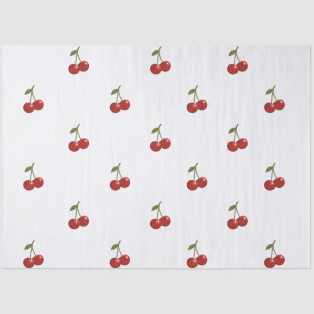 Papel De Seda 🍒 Sweet Cherry Minimal Elegant Tissue Paper (Frente )