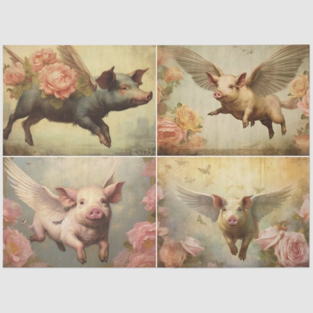 Papel De Seda Swine voadora (Frente )