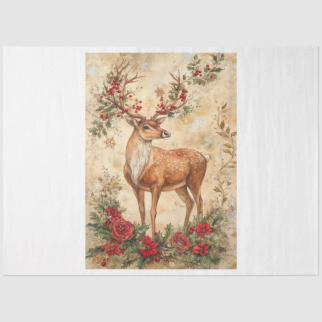 Papel De Seda Swirly Reindeer (Frente )