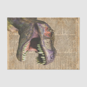 Papel De Seda T-rex, tiranossauro, arte da antiguidade do