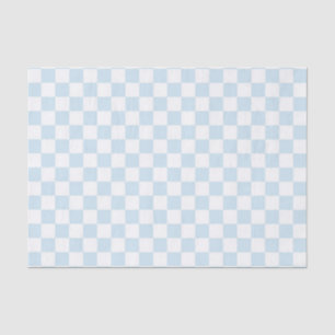 Papel De Seda Tabuleiro de damas azul e branco Pastel