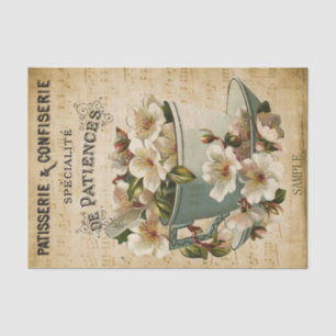 Papel De Seda Taça Francesa de Flores