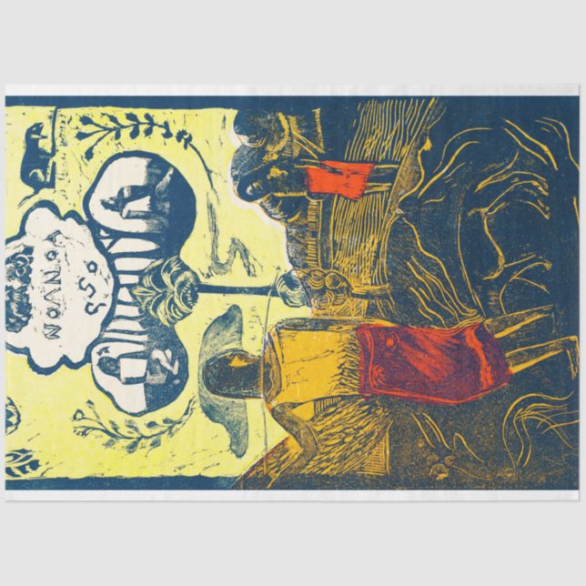 Papel De Seda Tahitian Women and Dog, Gauguin (Frente )