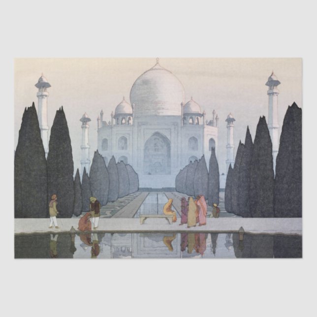Papel De Seda Taj Mahal, Hiroshi Yoshida, Woodcut (Frente )