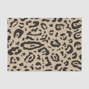 Papel De Seda Tan Brown Preto Cheetah Leopardo Impressão Animal