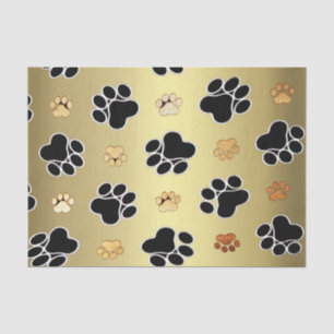 Papel De Seda Tan e a pata preta imprimem em um fundo #1 do ouro