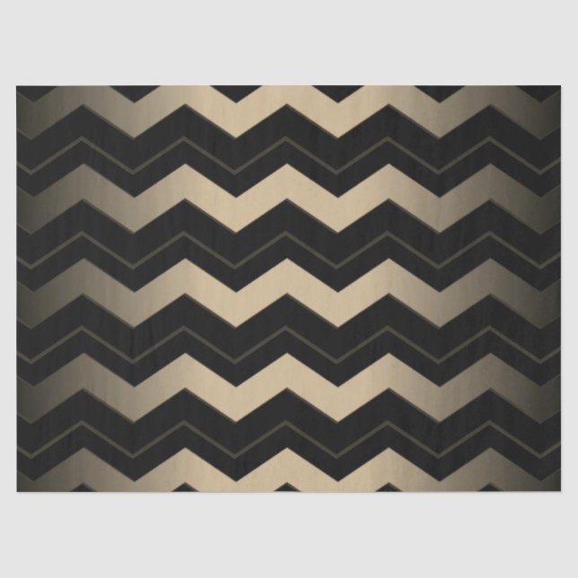 Papel De Seda Tan e Black Zigzag (Frente )