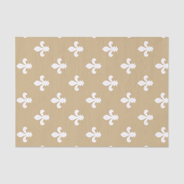 Papel De Seda Tan Neutral Fleur de Lys (Frente )