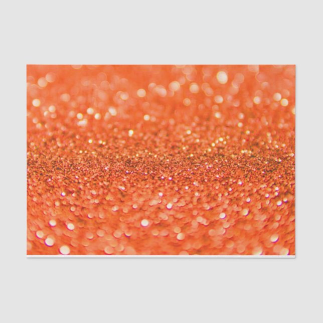 Papel De Seda Tangerine Orange Glitter Design (Frente )