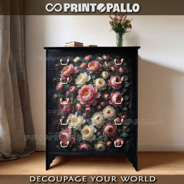 Papel De Seda Tapeçaria de pintura renascentista de flores de pe