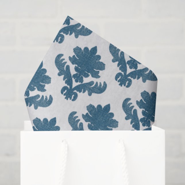 Papel De Seda Tapeçaria Francesa Azul e Branco (Sacola de presentes)