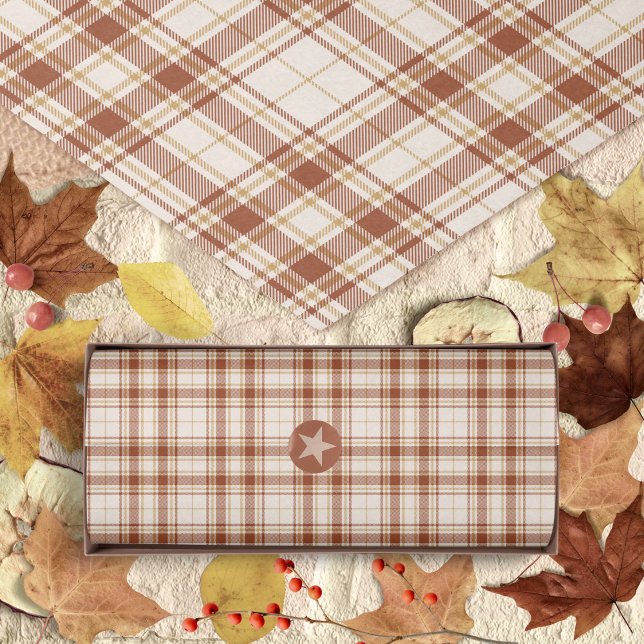 Papel De Seda Tartan - Cement-Burnt Siena-Rustic Dourado (Tartan -Cement- Burnt Sienna-Rustic Gold- Tissue Paper by Leapfroglisics Shop)